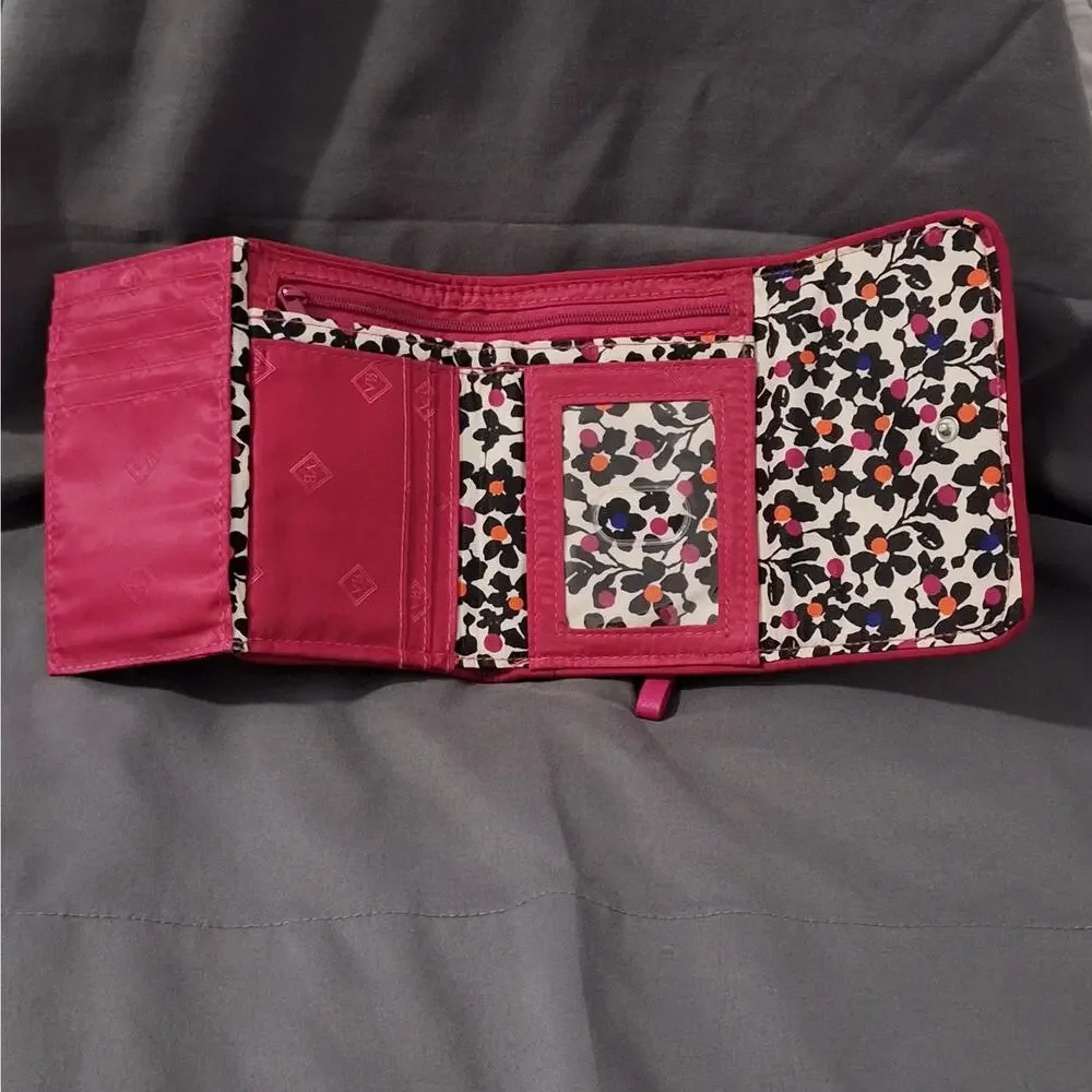 NWT Vera Bradley Iconic RFID Riley Compact Wallet - Passion Pink - Picture 4 of 8